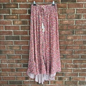 Rachel Zoe High Low Floral Skirt - Pink, Orange, White size XL